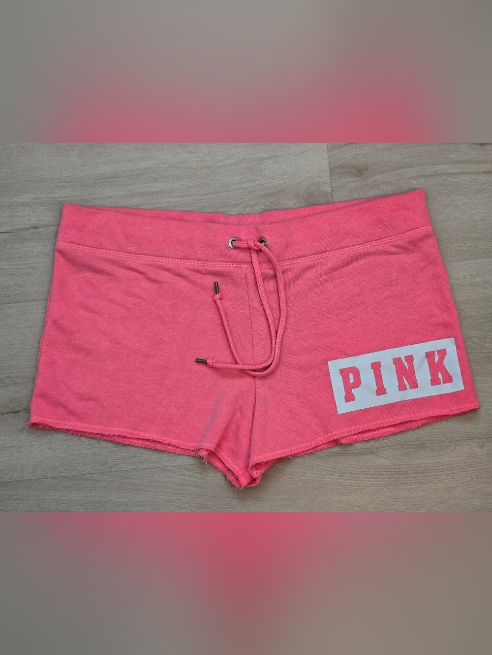 PINK Victoria's Secret Heather Coral Pink Drawstring Lounge Shorts